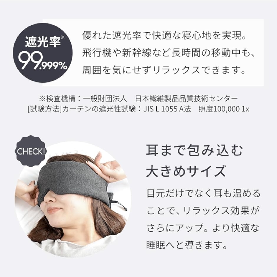 快眠セラピスト監修 アイマスク 睡眠用 遮光 ...の詳細画像3