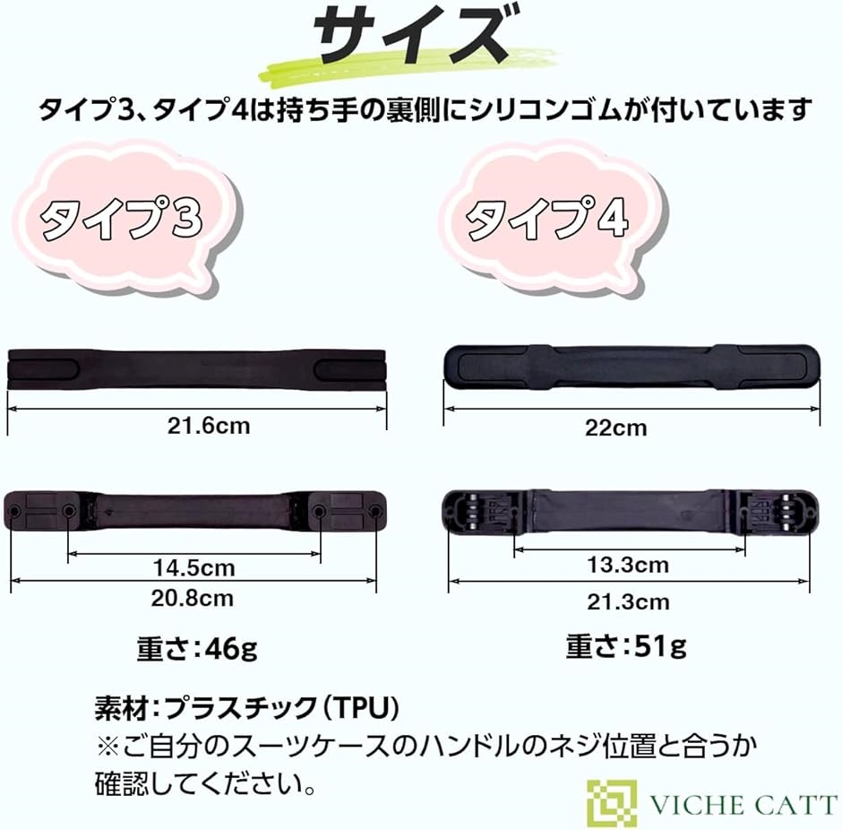 持ち手黒に変更 スーツケースハンドル 持ち手 取っ手 部品 交換用(タイプ4) : REAPRI