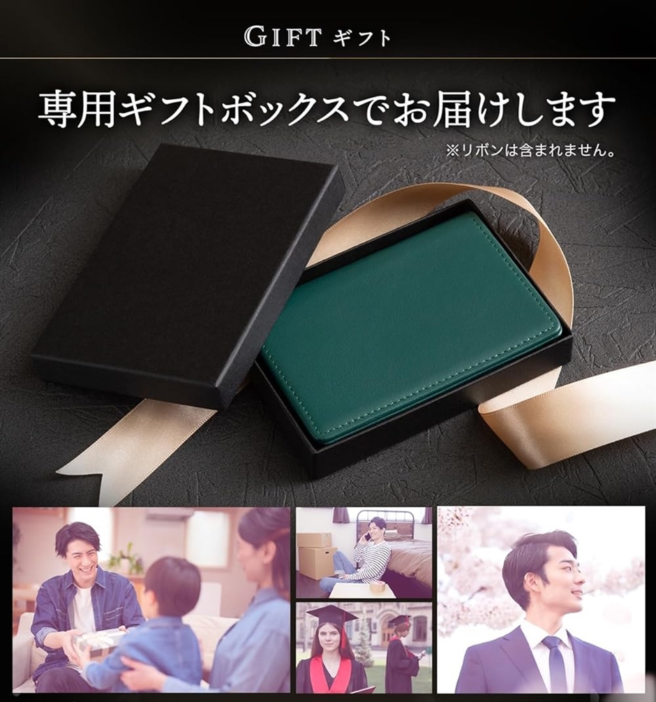 名刺入れ メンズ 最大100枚 名刺ケース 薄型 本革(4.ネイビー