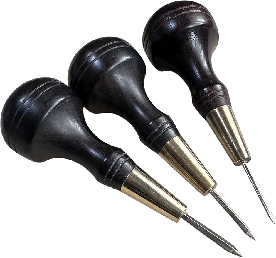 菱ギリ レザークラフト ツール 穴あけ 工具 檀木 菱錐 キリ a146 (5mm