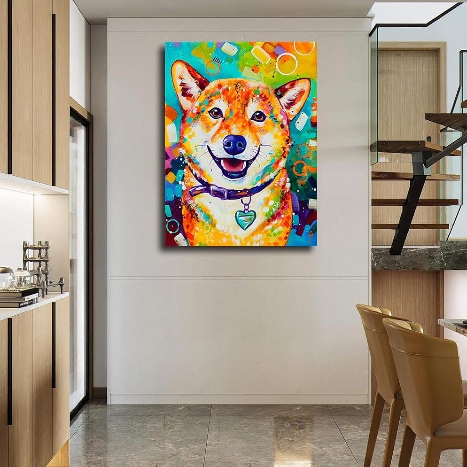 アートパネル 犬 柴犬 動物 W50cm H70cm アートフレーム 絵画