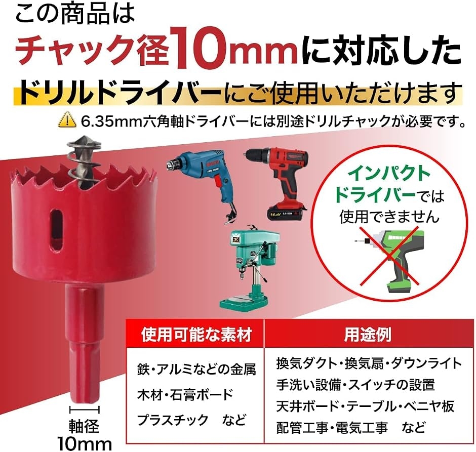 現役大工が推薦 バイメタル ホールソー ホルソー 増量 12本 セット 