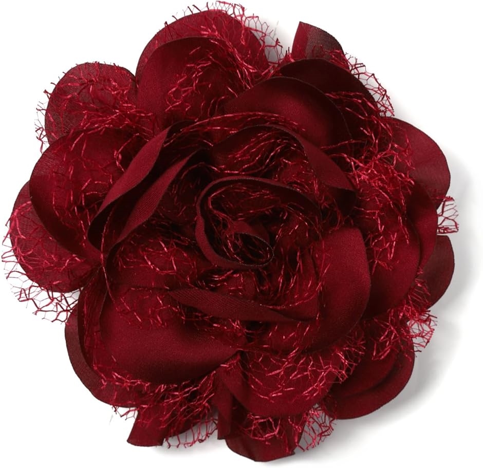 ティグロス コサージュ 花 フラワー 飾り 大きめ ブローチ 卒業式 入学式 セレモニー フォーマル ジャケット スーツ(ワインレッド)