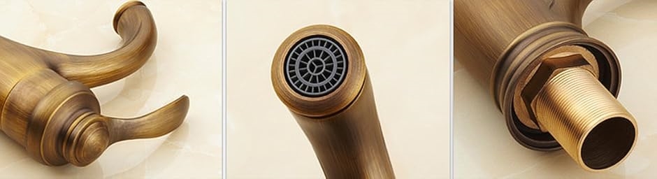 洗面用 アンティーク 混合水栓 蛇口 シングルレバー レトロ 手洗いボウル用 洗面台 水道 SK241(ロング)の画像