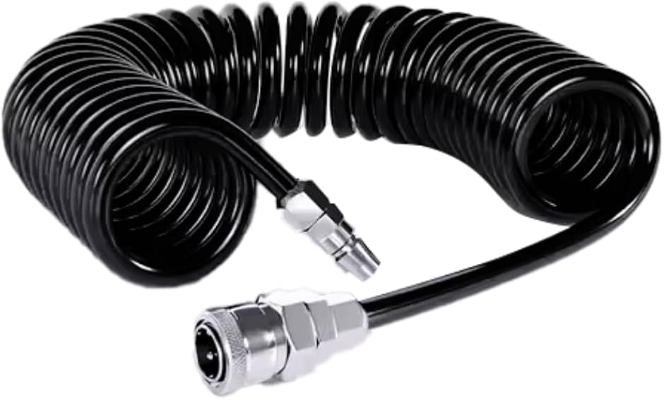 エアーホース スパイラル 内径5mm 外径8mm 6m ワンタッチ カプラー