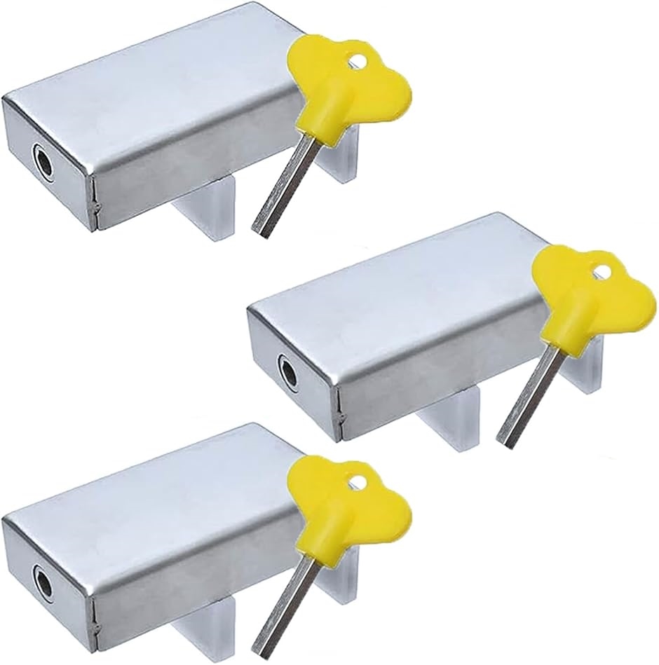 窓 ロック 防犯 安全 サッシ ストッパー 工具付き ベランダ 鍵(3個セット)