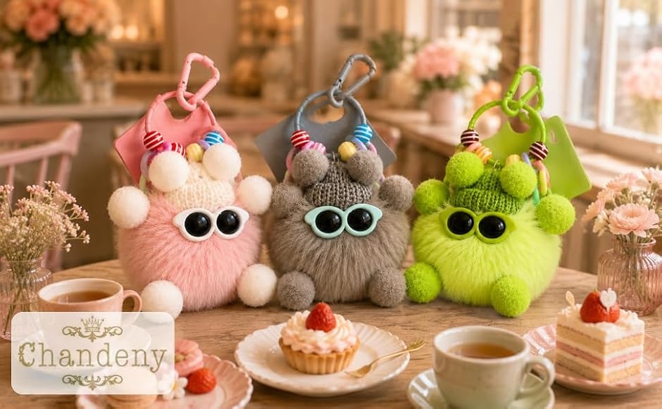 ふわふわ モンスター風 ぬいぐるみ キーホルダー 韓国風 バッグ