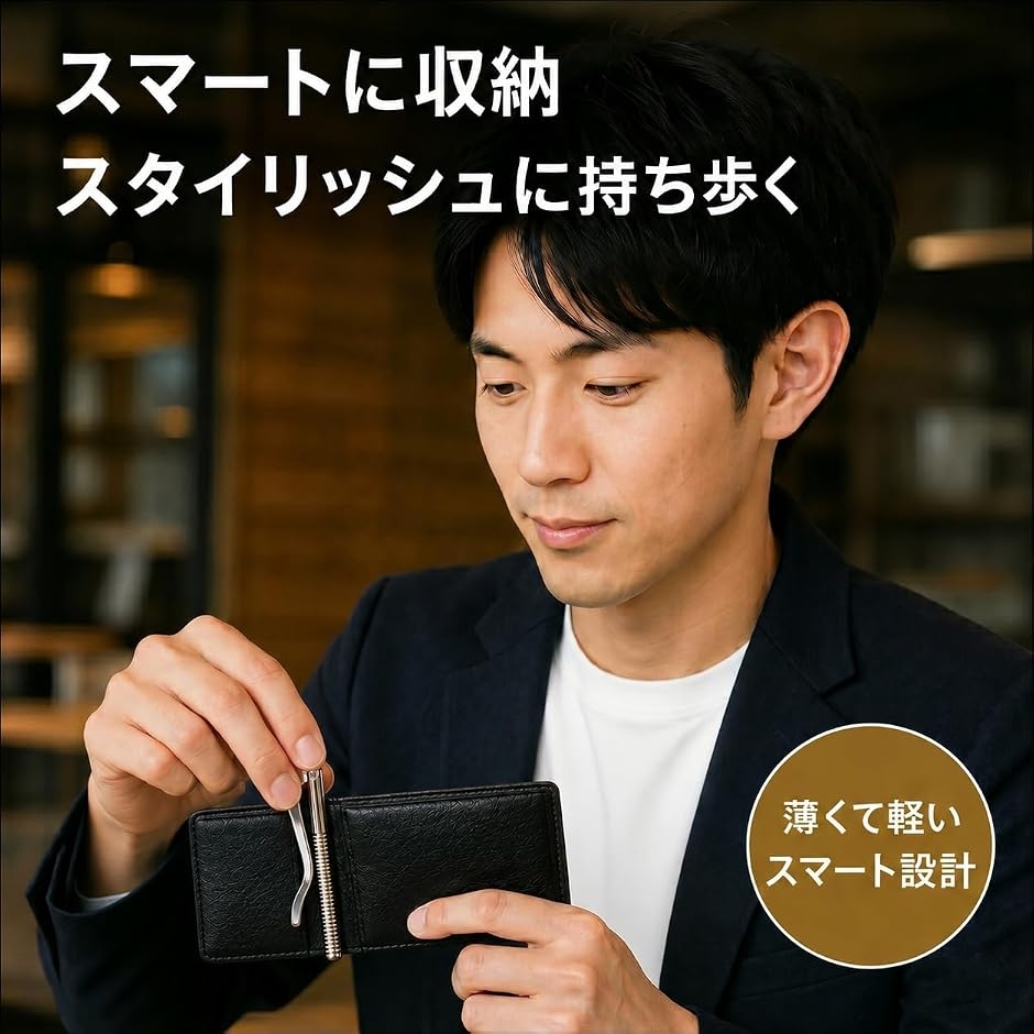  マネークリップ ブラック ゴールド金具 札バサミ 2個セット 金具 マネークリップ 財布 メンズ レディース