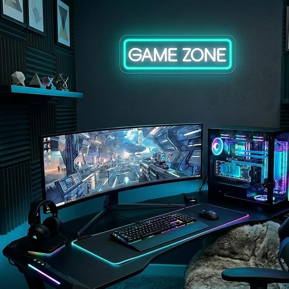GAME ZONE サインランプ ゲーミングライト ゲーム部屋 ネオン管 ネオン