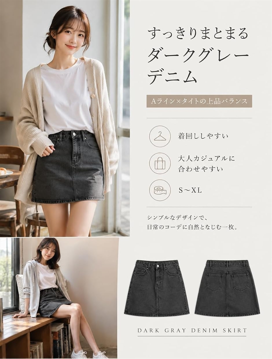 デニム スカート ミニ レディース タイト Aライン 台形 ハイウエスト