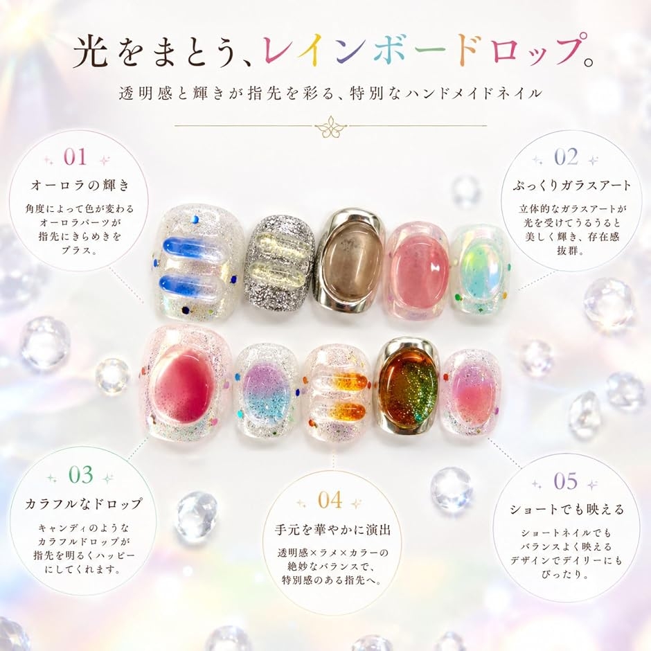 ネイルチップ ベリーショート 短め つけ爪 ハ...の詳細画像3