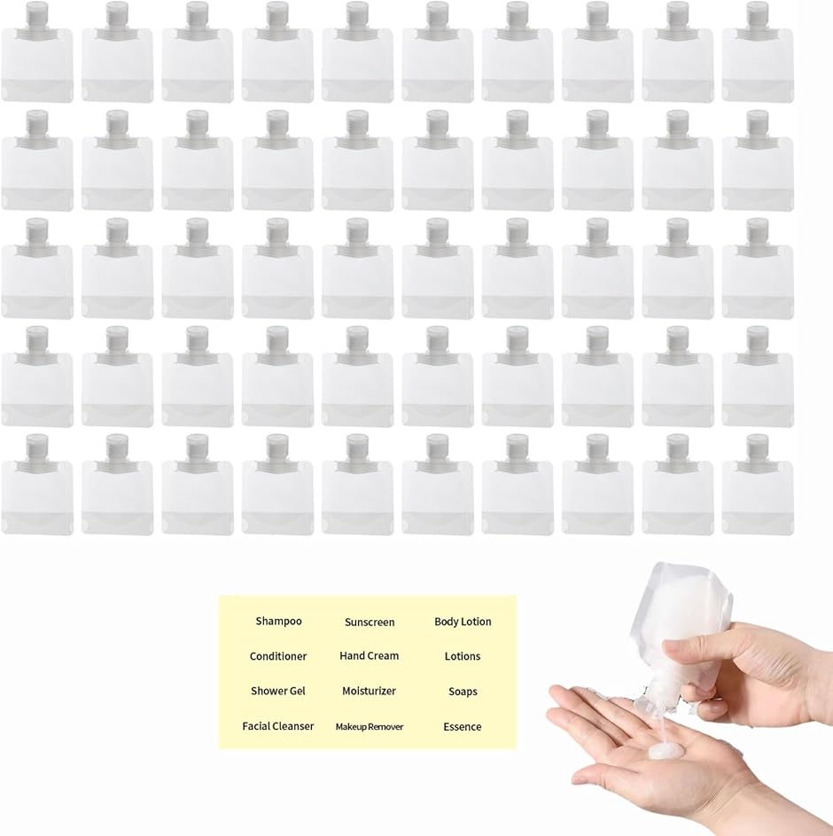 詰め替えボトル パウチ容器 トラベルボトル シャンプーボトル 旅行用 (半透明,  30ml)