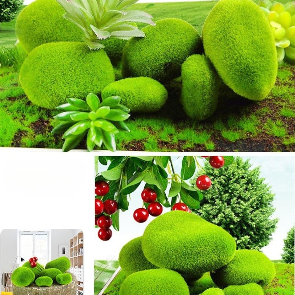 苔玉 シミュレーション苔石 人工観葉植物 人工苔 フェイクグリーン 造