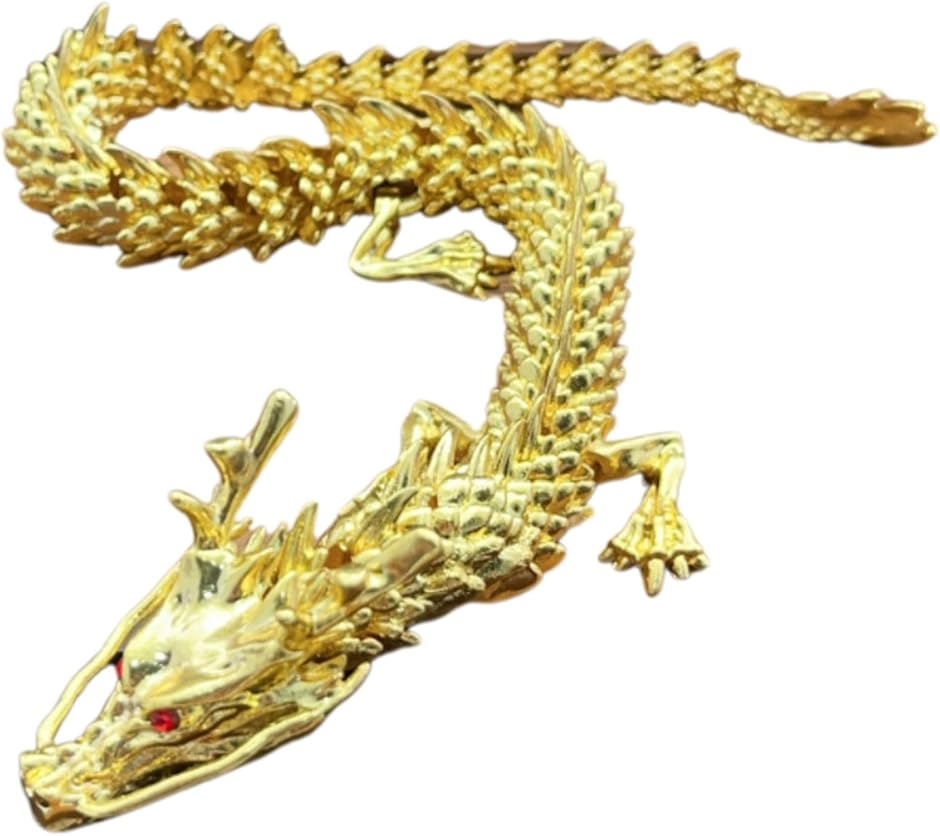 金色 龍 縁起物 金属工芸品 置物 風水 開運 ドラゴン オブジェ