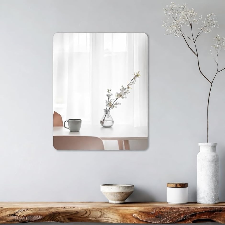 CocoMirror 貼る鏡 1枚 壁掛け ミラー 割れにくい (140x30 1枚, 長さ