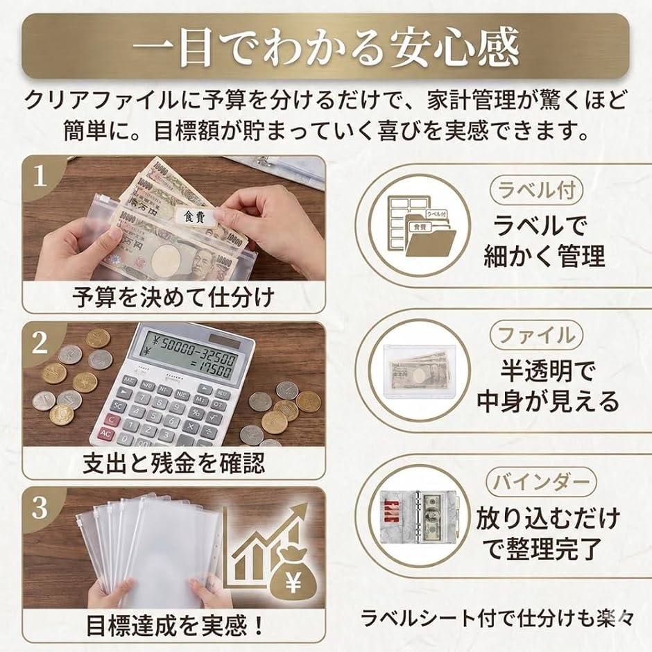 家計簿ノート お金管理 ファイル 現金出納帳 ...の詳細画像4