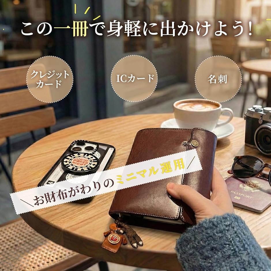 m5 システム手帳 三つ折り PUレザー M5対応 リフィル50枚付 バインダー