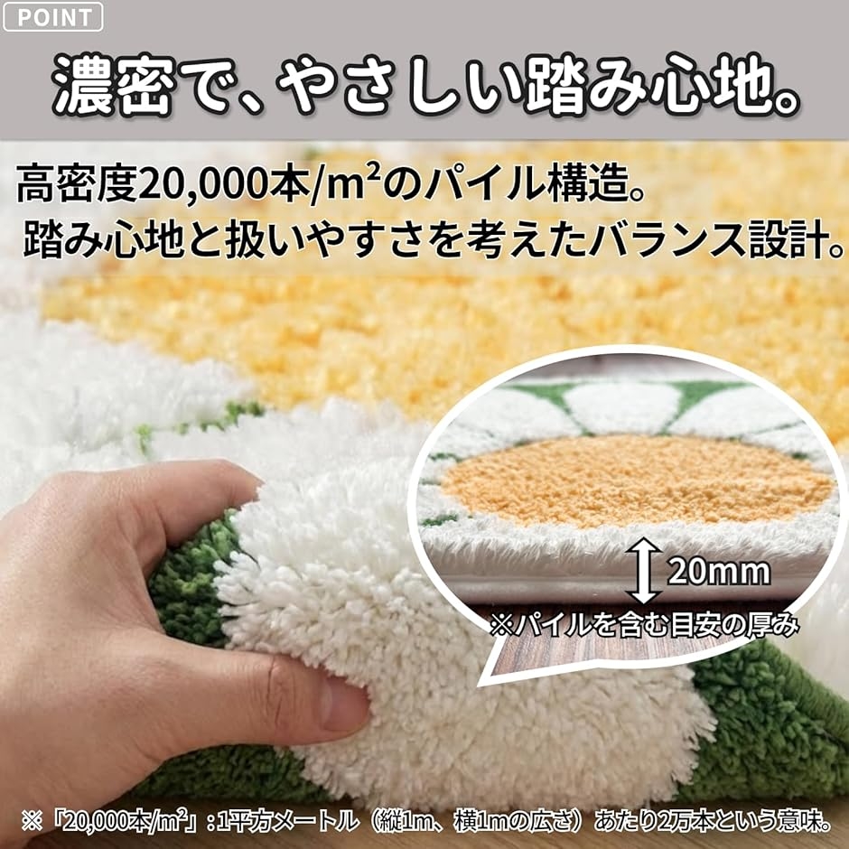 バスマット 半円 フラワー デザイン 吸水 乾きやすい 滑り止め 洗える