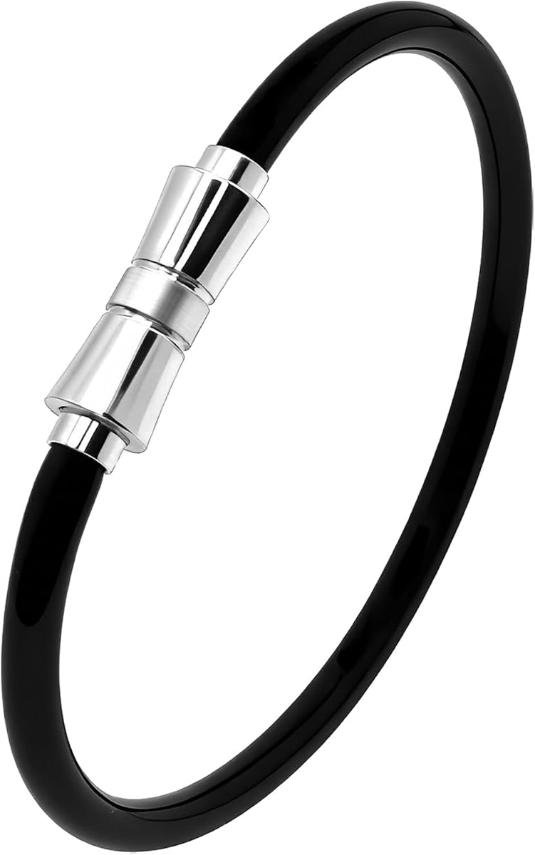 静電気除去 ブレスレット バングル 静電気軽減 グッズ 静電気対策 磁気 スポーツ 男女兼用 (シルバー 21cm,  ワンサイズ)