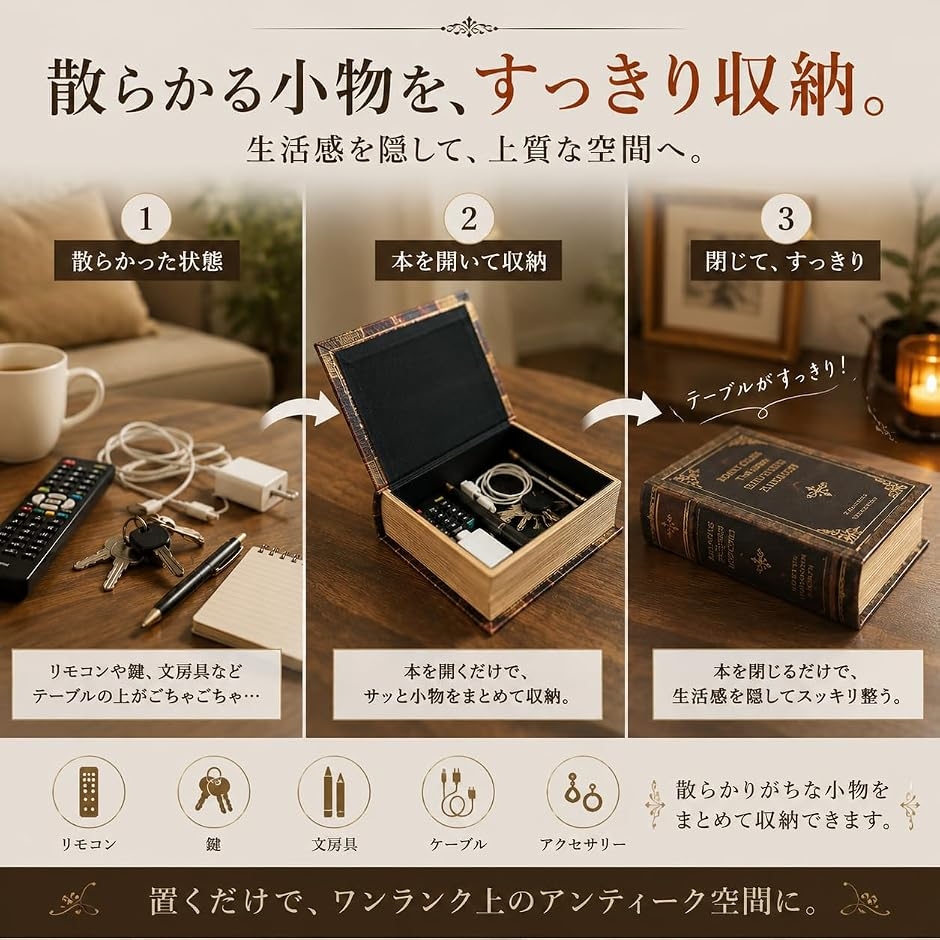 フェイクブック 小物入れ 本型 レトロ 収納 ボックス ダミーブック