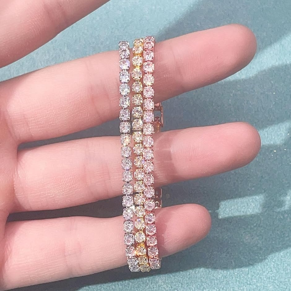 mellowact メローアクト テニスブレスレット キラキラ 3mm ラウンド CZ