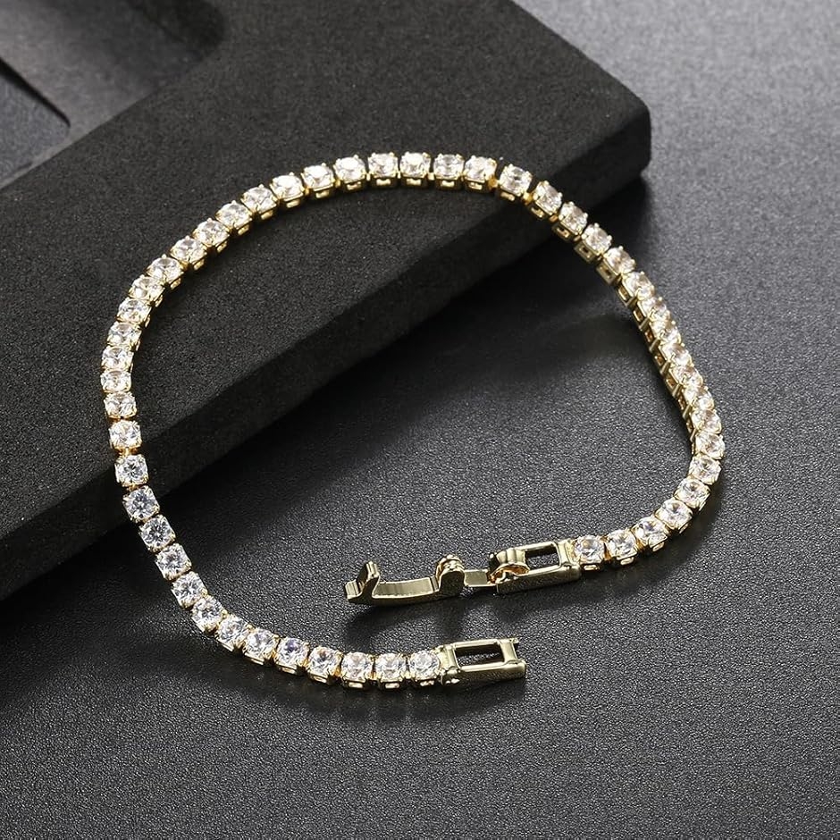 mellowact メローアクト テニスブレスレット キラキラ 3mm ラウンド CZ