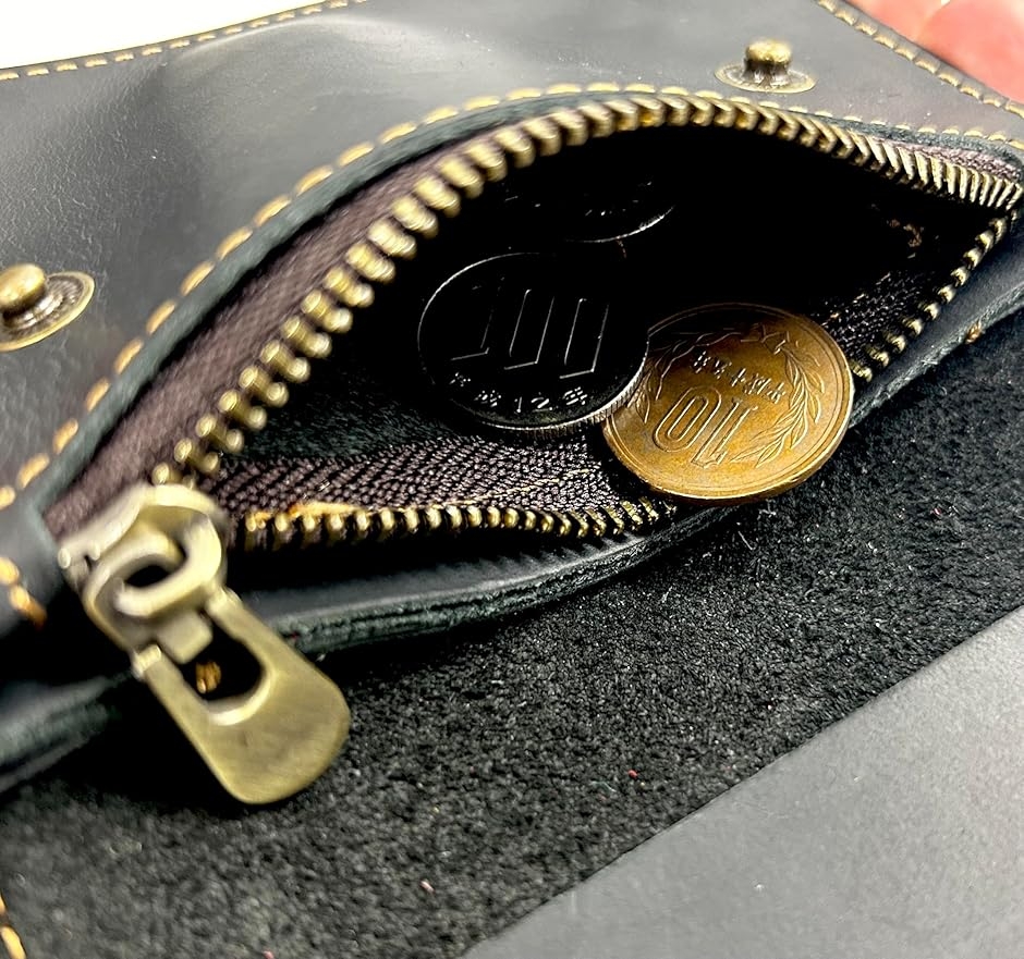 牛革 ハーフサイズ ミニ財布 ショートトラッカーウォレット BK 牛革 レザー ミニトラッカーウォレット ハーフウォレット コンパクト