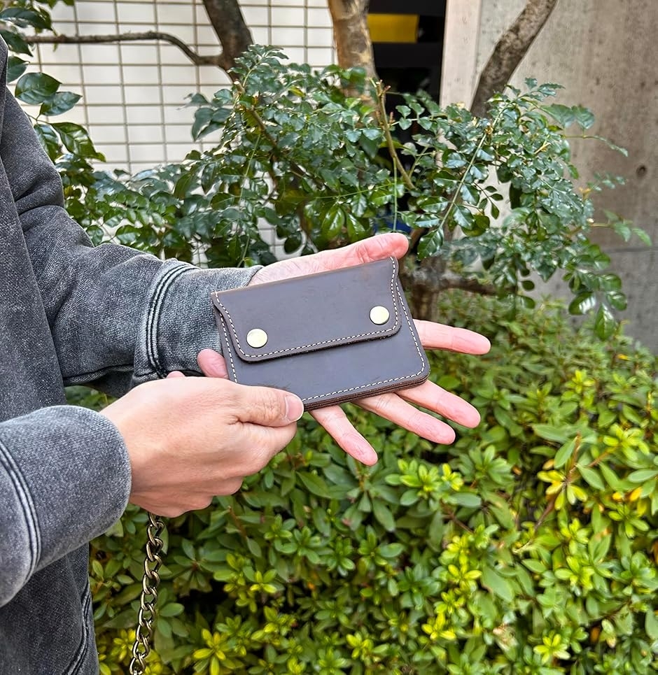 牛革 レザー ミニトラッカーウォレット ハーフウォレット コンパクト