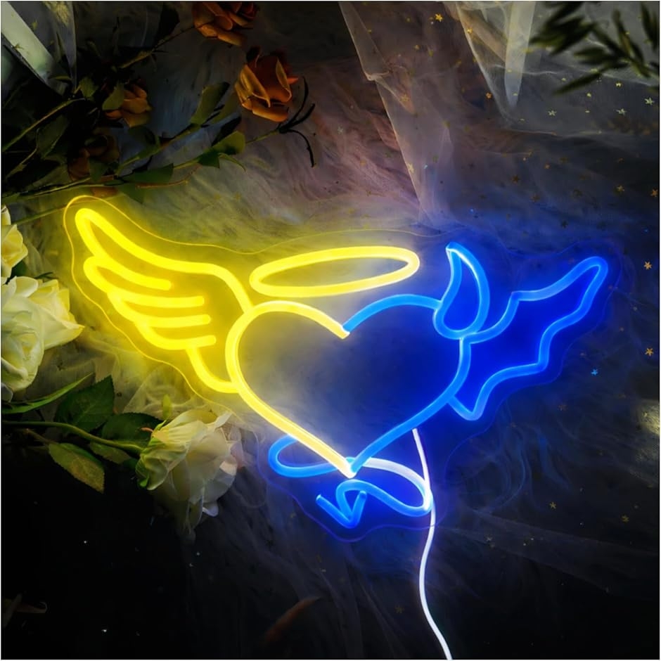 Fltland ネオンサイン ハート ネオンライト 壁掛け ネオン看板 LED 電