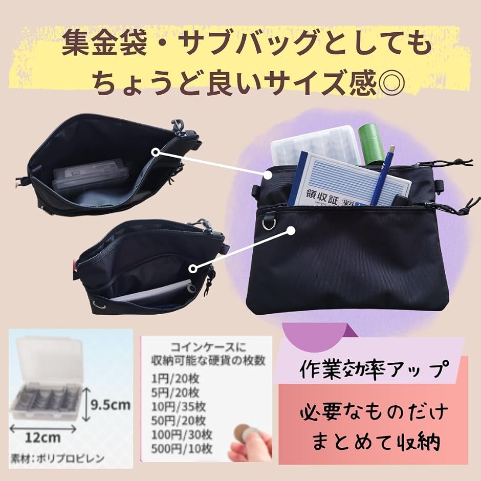タクシー用釣り銭バック 家計管理 ポーチ 釣り...の詳細画像1