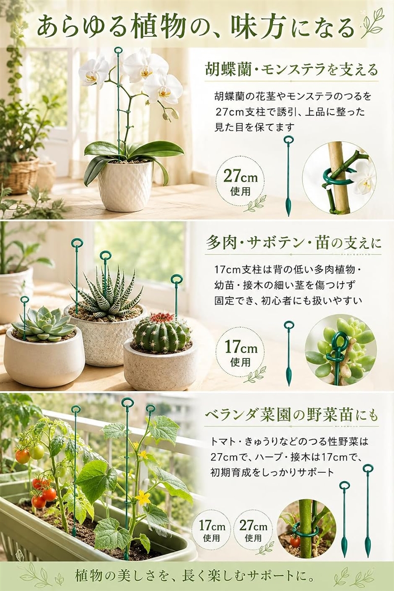 支柱 園芸 観葉植物 花ささえ 誘引 つる性植物 胡蝶蘭 20本セット