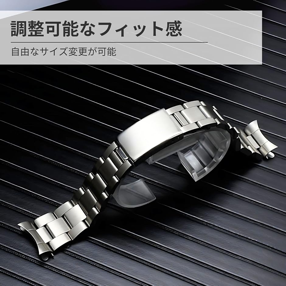 ロレックスと互換性あり ステンレスバンド ヘアライン SS ベルト ツヤ