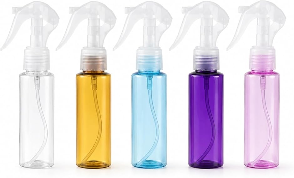 霧吹き スプレーボトル 5色セット 60ml 小分け アルコール対応 ミニ