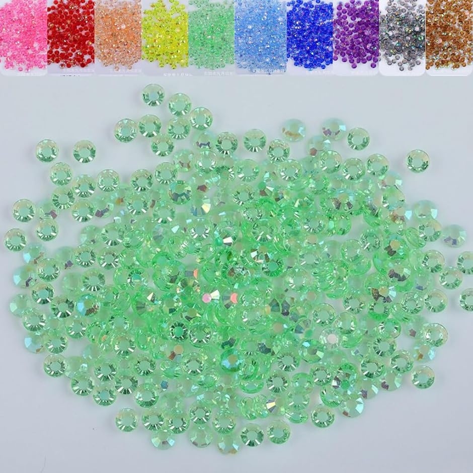 ラインストーン 1000粒 透明クリア うちわデコ (ライム,  2ｍｍ)