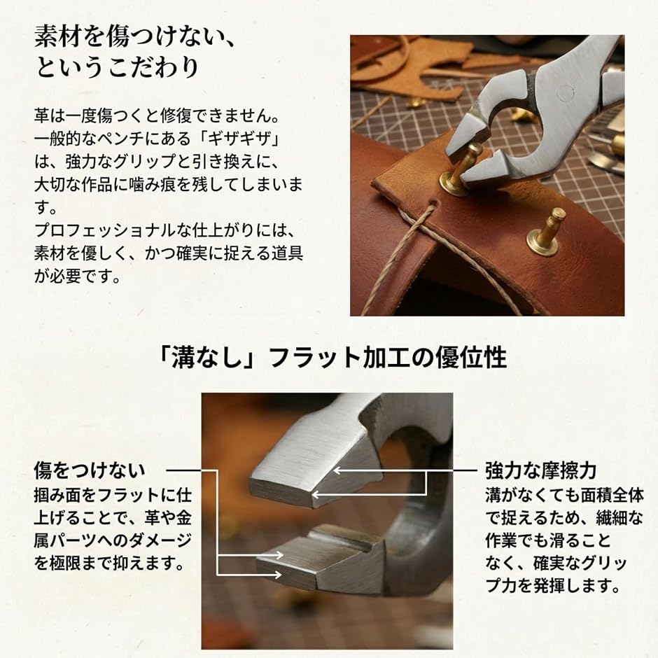 平ヤットコ ペンチ 手芸 レザークラフト (カーブ)の詳細画像3