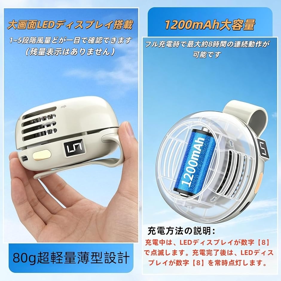 携帯扇風機 強風新進化・1台多役 クリップファ...の詳細画像3