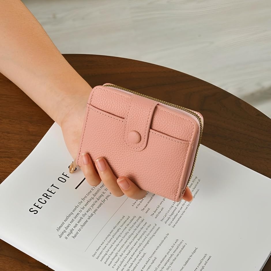 レディース 二つ折り財布 コンパクト 軽量 大容量 小銭入れ仕切り PU