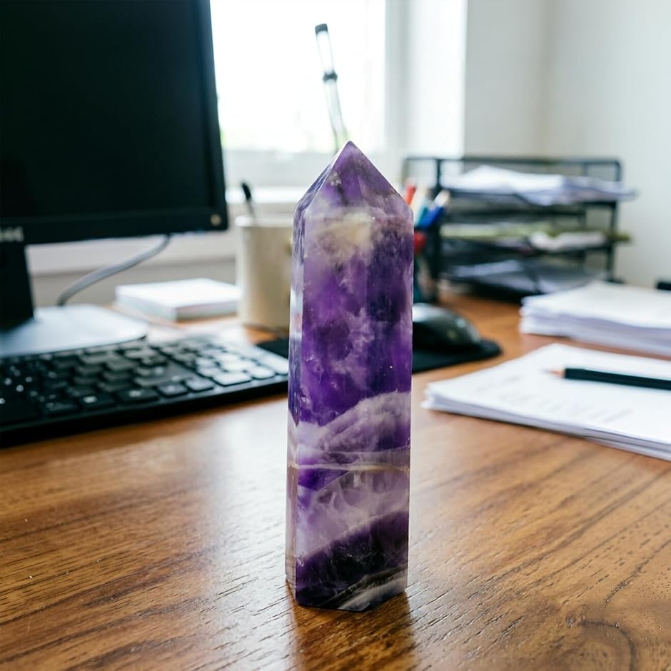 アメジス 天然水晶 紫水晶 六角柱 原石 クラスター (アメジストの六角