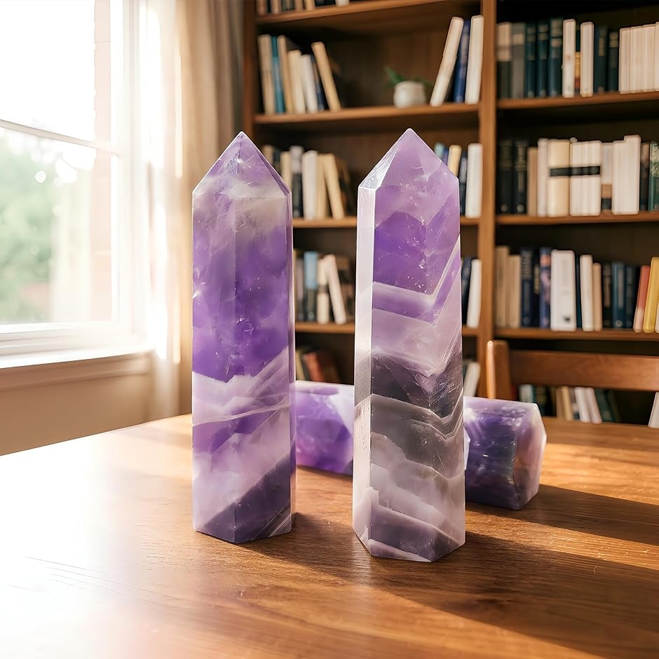 アメジス 天然水晶 紫水晶 六角柱 原石 クラスター (アメジストの六角