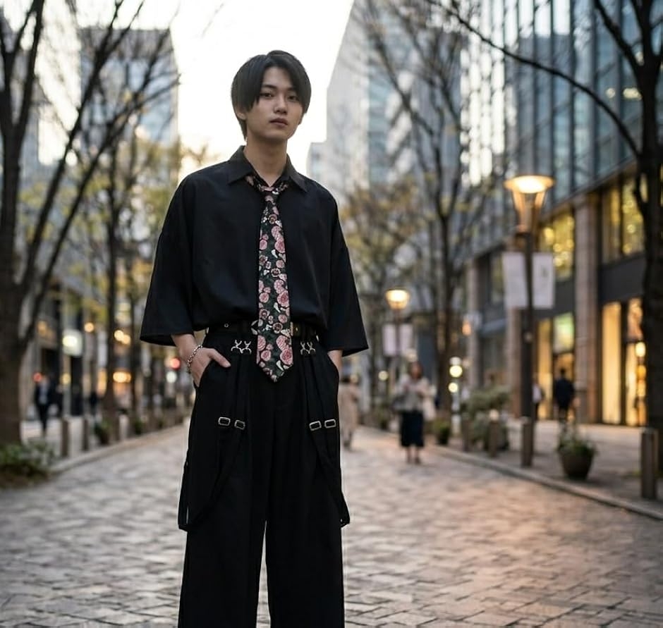 大人の薔薇ネクタイ 花柄 メンズ ローズ柄 フローラル ビジネス
