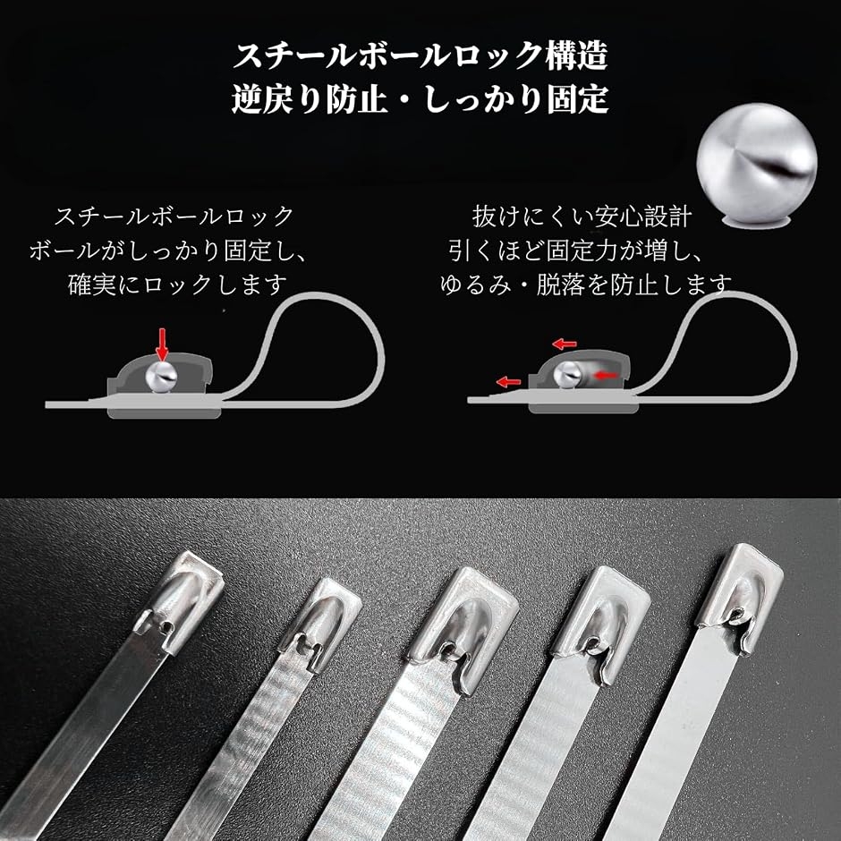 結束バンド 50本セット ステンレスバンド結束工具 金属バンド 固定