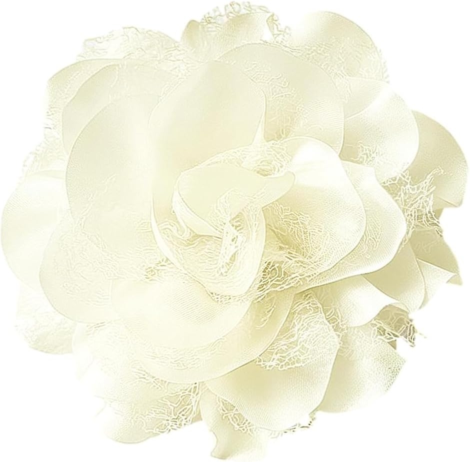 おしゃれ かわいい かっこいい 人気 プレゼント コサージュ 結婚式 卒業式 入学式 面接 冠婚葬祭 胸 (オフホワイト,  10cm)