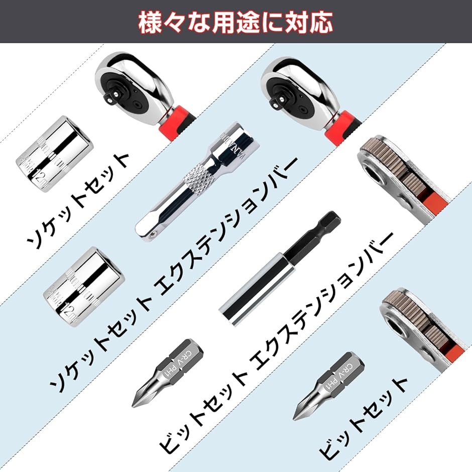 ソケットレンチセット 48点組 ホームツールセット 修理道具セット 差込