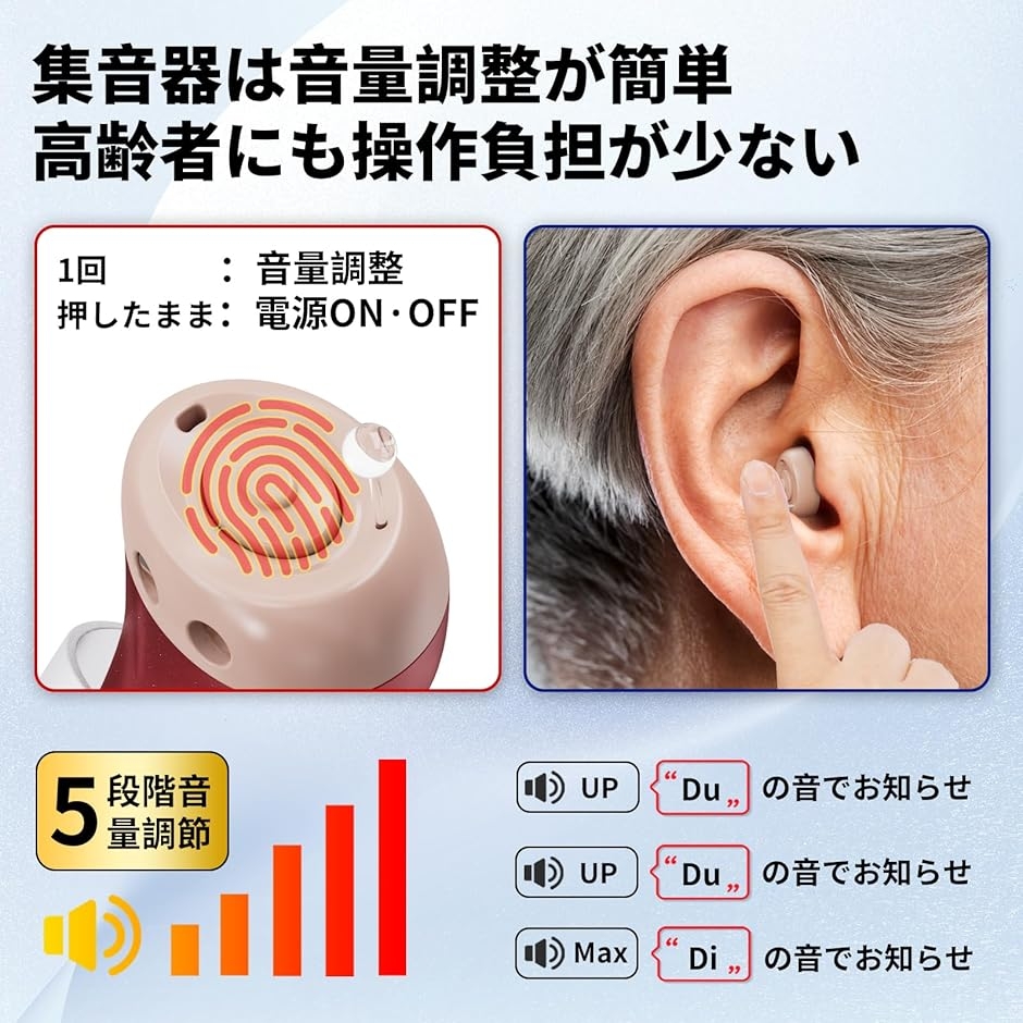 集音器 高齢者 しゅうおんき 最大16時間連続使用 充電ケース付き