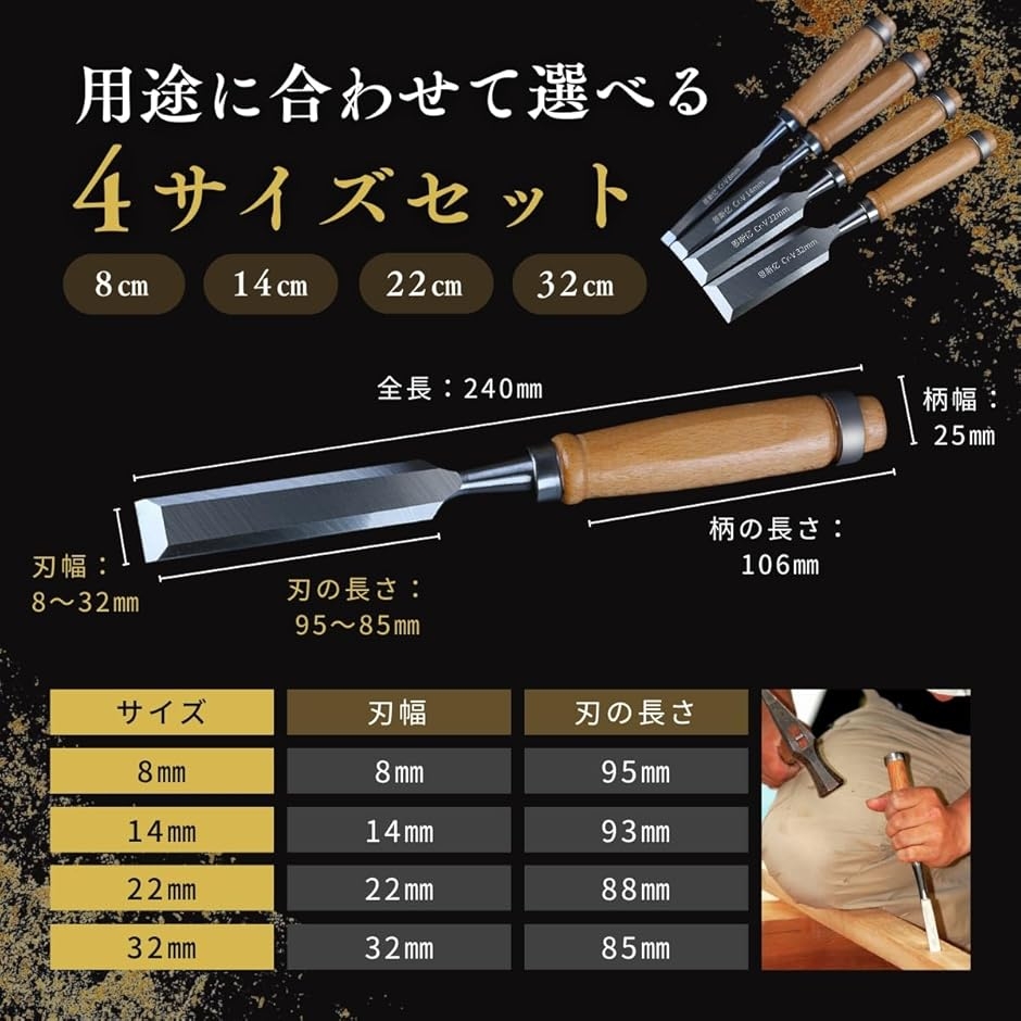 彫刻刀 ノミ 工具 DIY 木工 平ノミ 木彫細工 大工 道具 面取り 鑿
