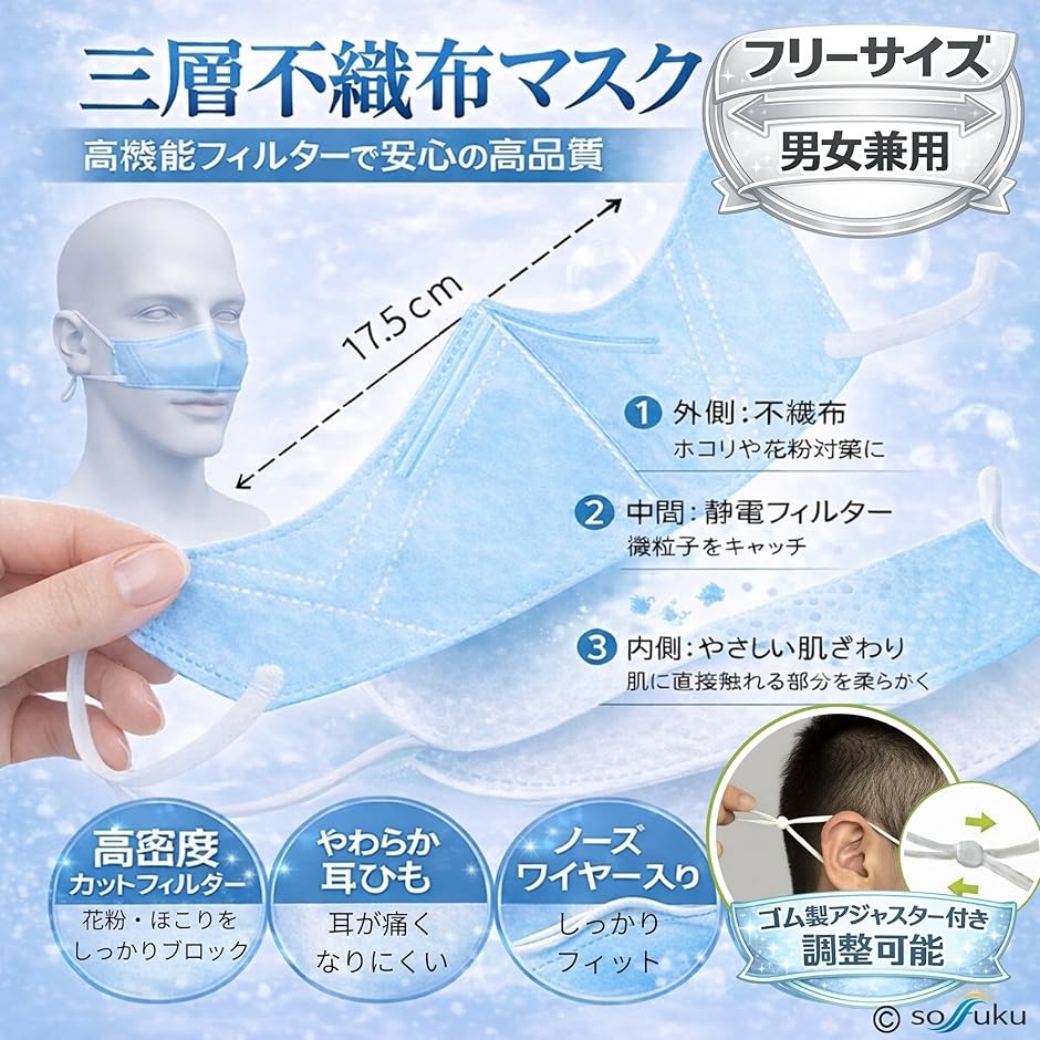 鼻マスク ノーズマスク 鼻だけ 口元フリー 男...の詳細画像3