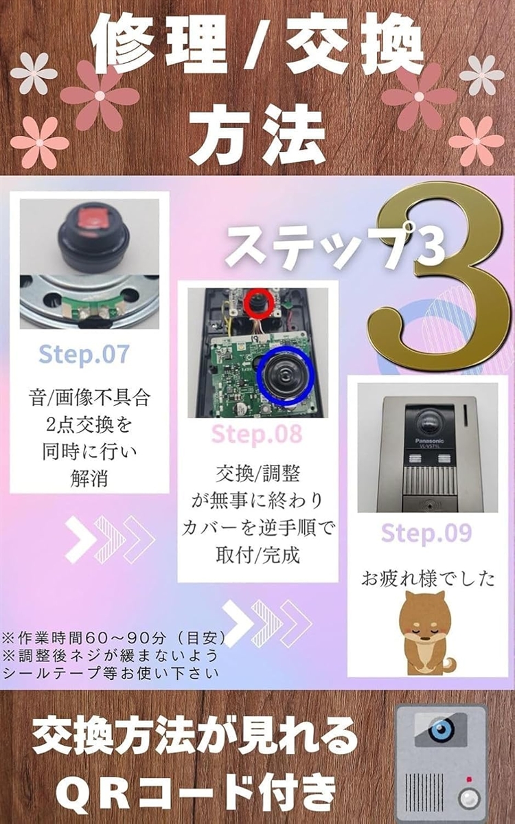 互換品】 パナソニック用 VL-V571 ドアホン スピーカー インターホン