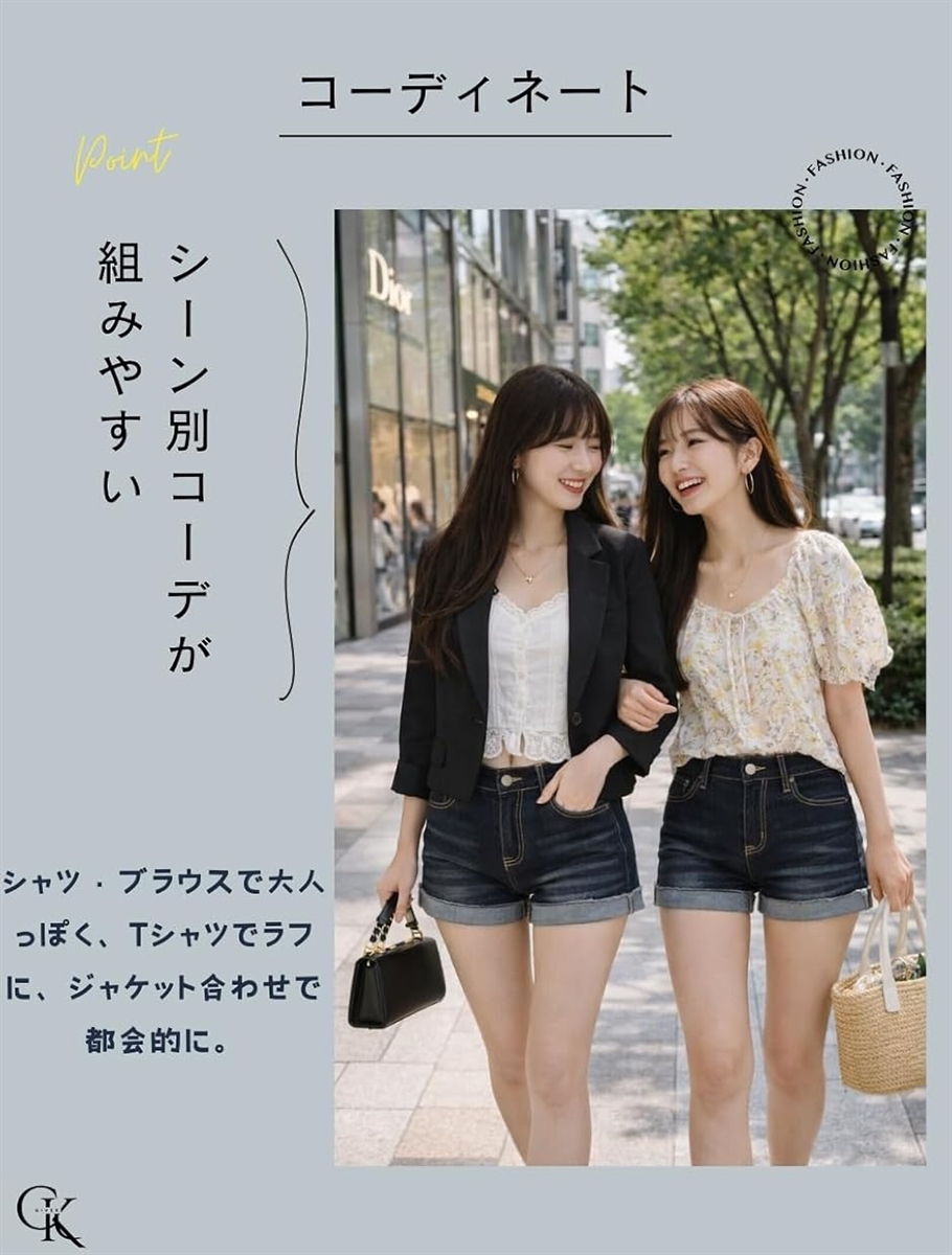 デニム ショートパンツ レディース ストレッチ 伸縮 素材 タイト