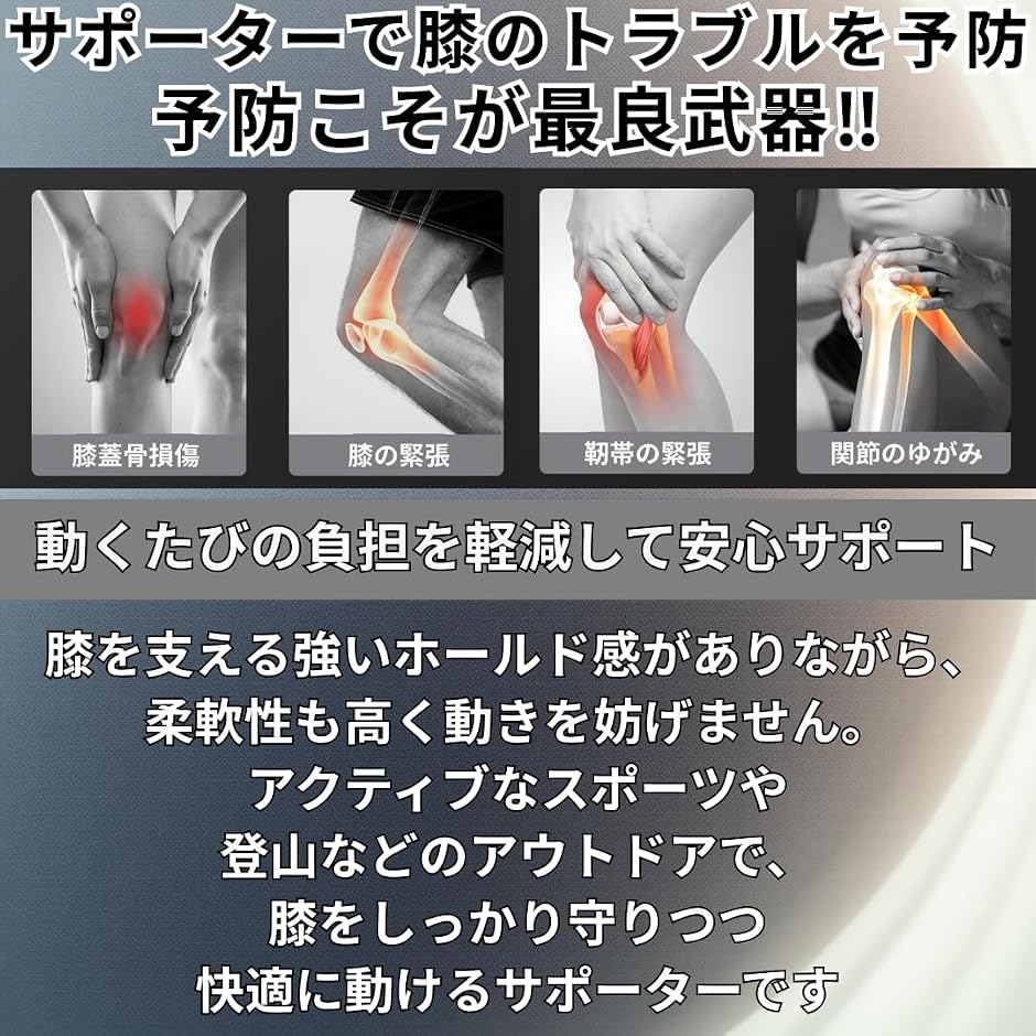 膝サポーター ニースリーブ 3D加圧 スポーツ用 高弾力 サポート 理学