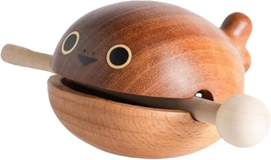 木魚 バチ セット ミニ クジラ 楽器 仏具 木製 置物 持ち運び